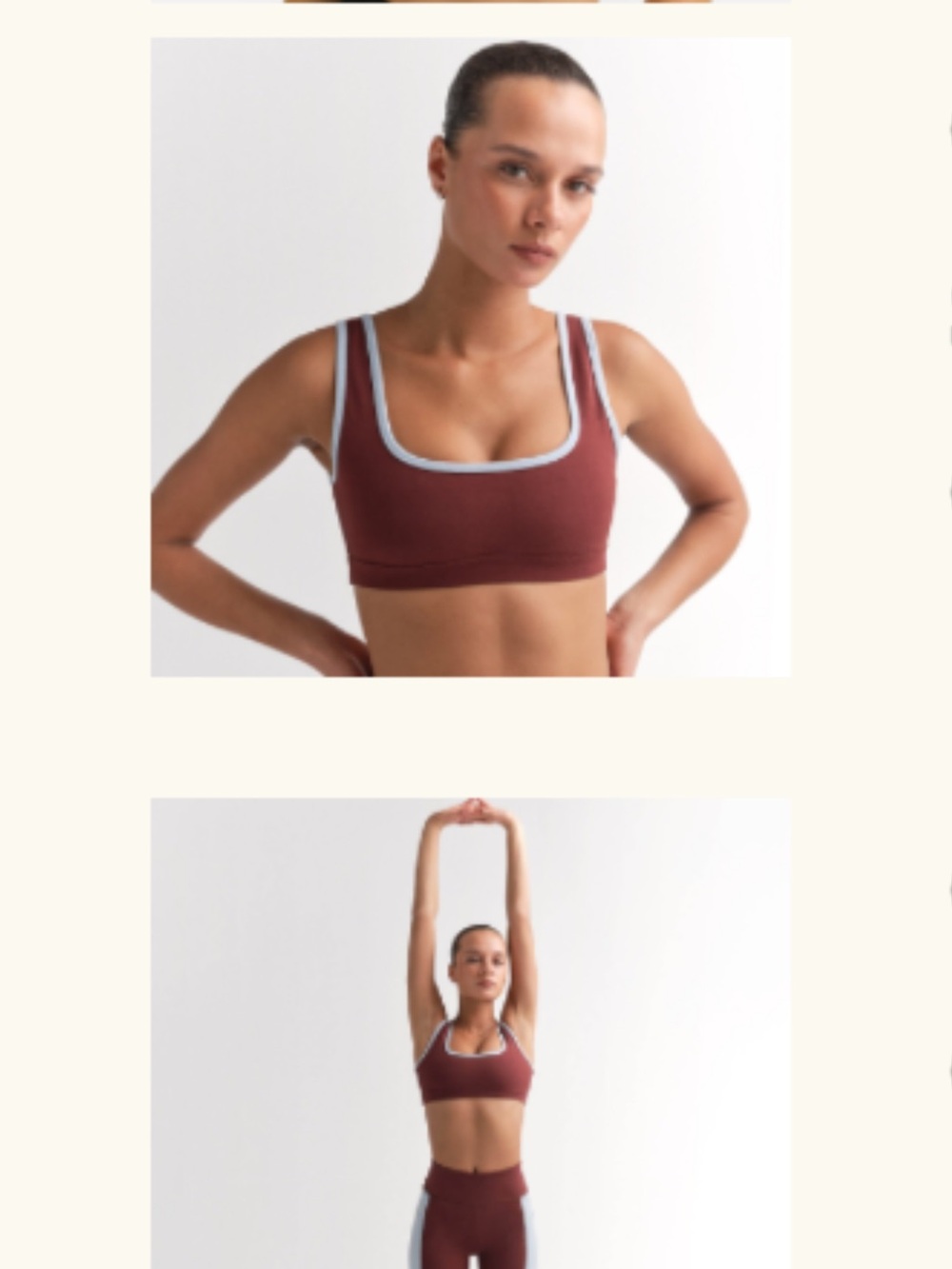 Mate the Label Contrast Square Neck Sports Bra